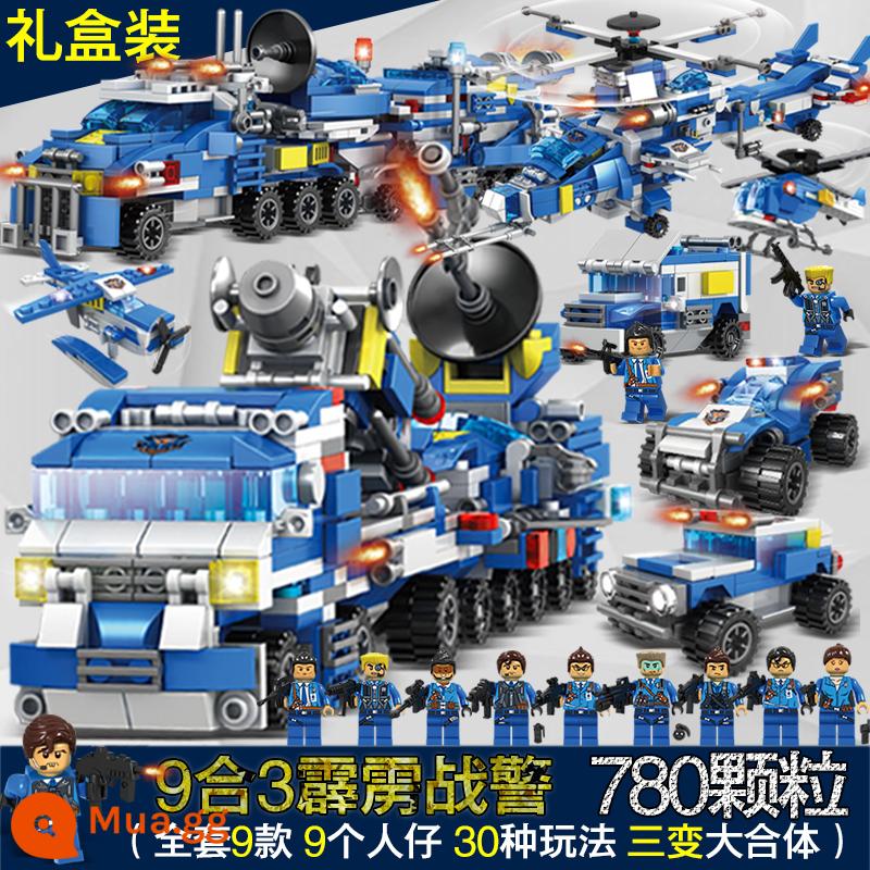 Đồ chơi Lego đồn cảnh sát lắp ráp khối xây dựng quân sự người lớn độ khó lớn 2022 thành phố mới quang cảnh đường phố - 9 trong 1 Sấm Men