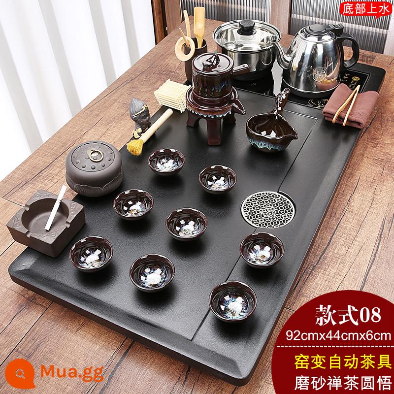 Tea set nhóm home chè khay hoàn toàn tự động dưới nước đun sôi ấm áp tích hợp bộ hoàn chỉnh của bộ đồ trà kung fu tea tea tea biển - 08 Trà Zen mờ Yuanwu + Máy biến áp lò nung tự động + Đáy thép không gỉ