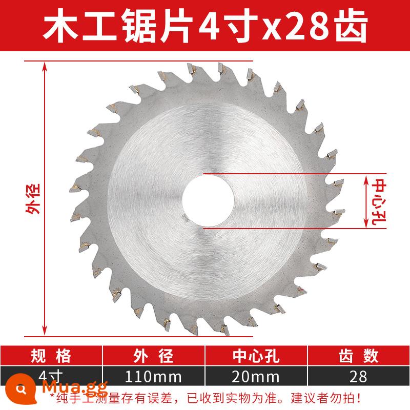 Lưỡi cưa hợp kim mới máy mài góc lưỡi cắt Máy cắt 4 inch Máy mài 5 inch gỗ máy mài góc đặc biệt lưỡi dao - [Ưu đãi đặc biệt] Răng 4x28