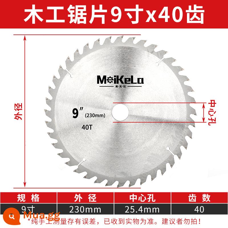 Lưỡi cưa hợp kim mới máy mài góc lưỡi cắt Máy cắt 4 inch Máy mài 5 inch gỗ máy mài góc đặc biệt lưỡi dao - [Mức trang trí] 9 inch 40 răng