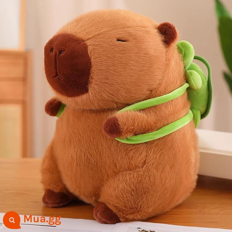 Búp bê Capybara đồ chơi sang trọng gối capybara mặt dây chuyền búp bê vải búp bê Capybara lap - Tư thế ngồi 45 cm [Mẫu ba lô rùa]