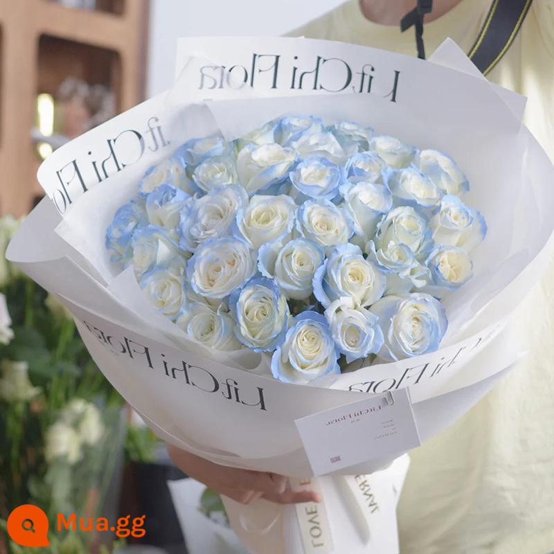 Michigan Broken Ice Blue Rose Bouquet Birthday Girlfriend Flower Express Giao hàng cùng thành phố Quảng Châu Cửa hàng toàn quốc Bắc Kinh - 33 bó hoa hồng xanh đá nghiền [Only Love]