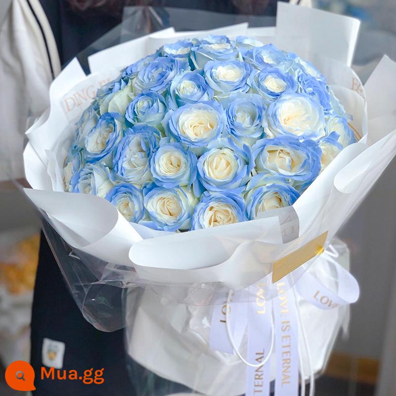 Michigan Broken Ice Blue Rose Bouquet Birthday Girlfriend Flower Express Giao hàng cùng thành phố Quảng Châu Cửa hàng toàn quốc Bắc Kinh - 33 bó hoa hồng xanh đá nghiền [Anh yêu em]