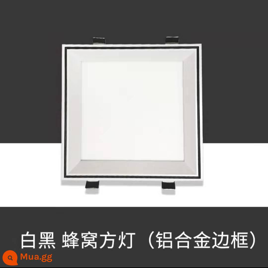 Tích hợp trần tổ ong bảng lớn Đèn LED 19x19 đèn vuông nhỏ 3 màu đèn LED mờ 20x20 đèn vuông - Khung trắng viền đen 19*19 28W