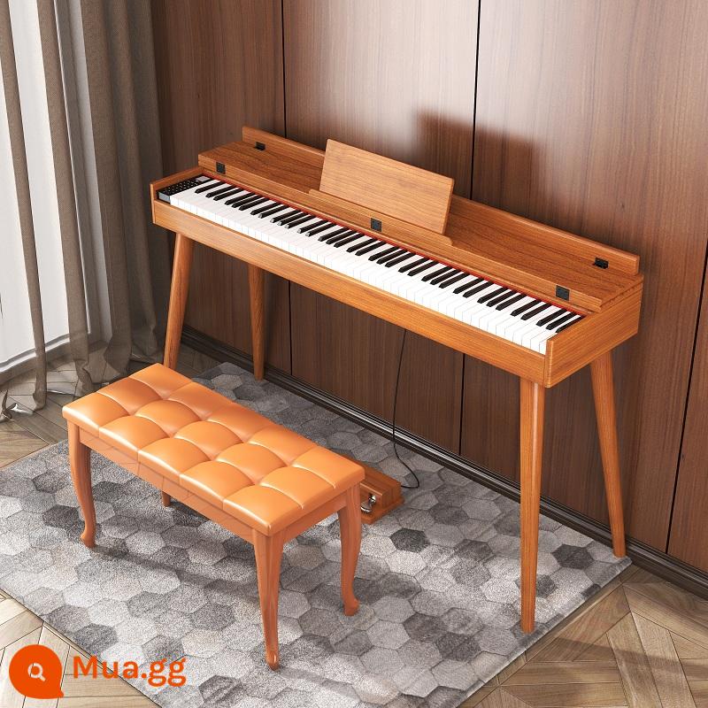 Đàn piano kỹ thuật số điện tử 88 -Key nặng Bánh búa cùng trẻ em dành cho trẻ em dành cho trẻ em kiểm tra chuyên nghiệp về cáp piano điện tử - Đàn piano để bàn hàng đầu + búa nặng 3 bàn đạp + vân gỗ màu nâu