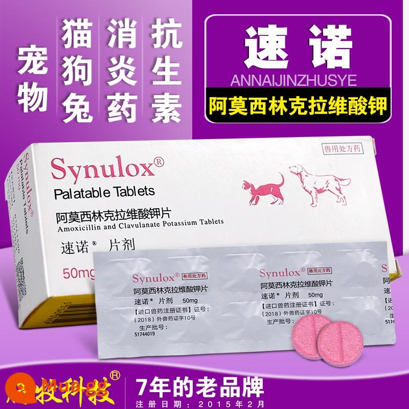 Amoxicillin clavulanate viên kali chó mèo nhánh mũi Sunuo thuốc cảm Sunuo 250mg50mg nguyên hộp - 10 viên 50mg