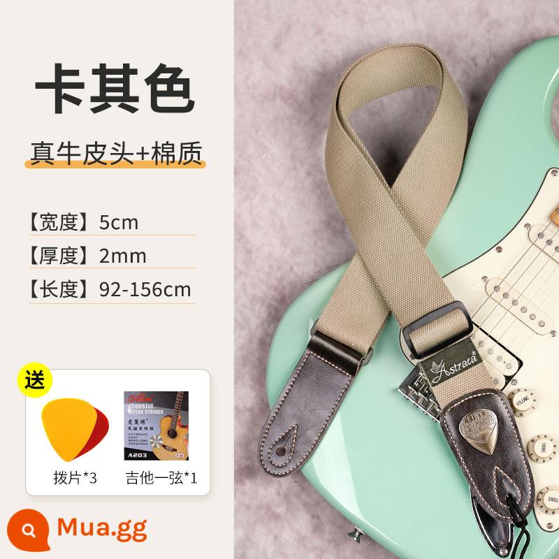 Ace Đàn Guitar Điện Cho Bé Túi Dân Gian Đàn Guitar Gỗ Đàn Ukulele Bé Gái Bé Trai Đa Năng Nhạc Cụ Bass Dây Đeo Vai Sứ Giả - Khaki