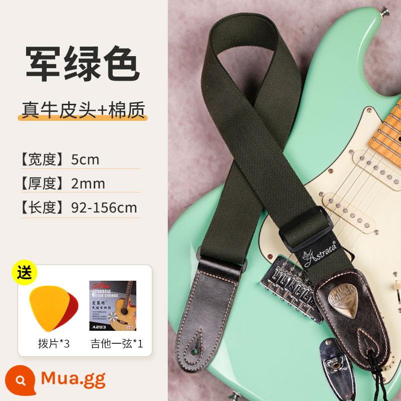 Ace Đàn Guitar Điện Cho Bé Túi Dân Gian Đàn Guitar Gỗ Đàn Ukulele Bé Gái Bé Trai Đa Năng Nhạc Cụ Bass Dây Đeo Vai Sứ Giả - Quân đội xanh