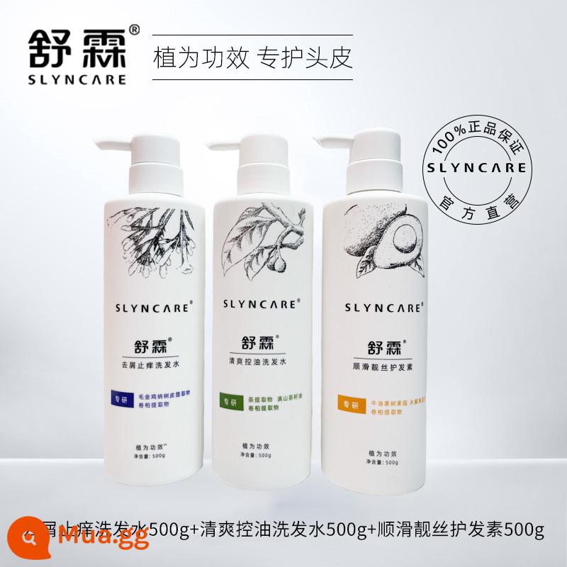 Dầu gội Shulin chính thức cửa hàng flagship lotion loại bỏ gàu và ngứa gàu net dầu gội chính hãng sữa kiểm soát dầu mạt - Phiên bản nâng cấp trị gàu chống ngứa + sảng khoái kiểm soát dầu + dầu xả, tổng cộng 3 chai lớn