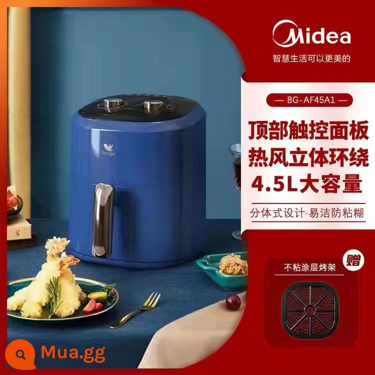 Nồi chiên không khí Midea cuckoo 4.5L gia đình thông minh cao cấp tự động đa năng khoai tây chiên điện lò nướng - Mẫu núm màu xanh sapphire 4.5L