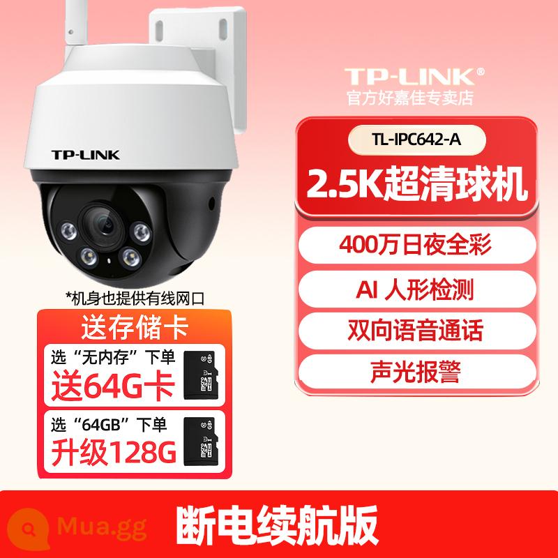 Camera TPLINK toàn cảnh 360 độ ngoài trời độ nét cao không dây đủ màu không thấm nước màn hình từ xa điện thoại di động gia đình nhắc nhở cảnh báo âm thanh và ánh sáng thông minh camera giám sát máy mái vòm trong nhà và ngoài trời - [Ống kính đơn I màn hình đơn] 4 triệu + cuộc gọi chống nước + báo động theo dõi hình người