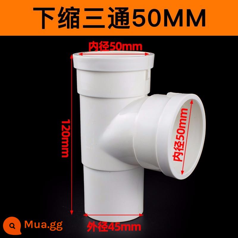 khuỷu tay giảm miệng dầm nhựa PVC 110 đến 5075 tee trực tiếp 50 phụ kiện thoát nước giảm độ uốn cong phần mở rộng nước - Miệng chùm 50mm