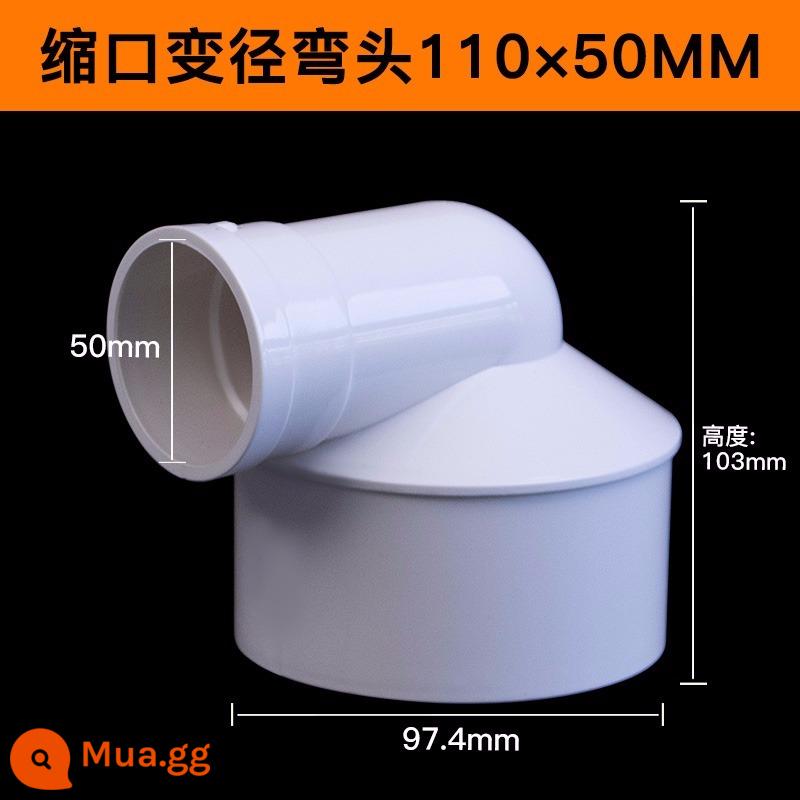 PVC đầu lớn và nhỏ giảm khớp nối ống nước phụ kiện trực tiếp 110 bó khuỷu tay 50 ống thoát nước uốn cong lệch tâm 160 giây - Khuỷu tay giảm miệng chùm 110*50mm