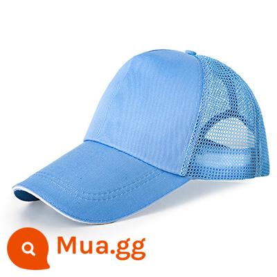 Nón tùy chỉnh in LOGO từ bản đồ tình nguyện đội tình nguyện quảng cáo nón trẻ em thêu nam nữ lưỡi vịt mũ bóng chày - Xanh da trời [có lưới]