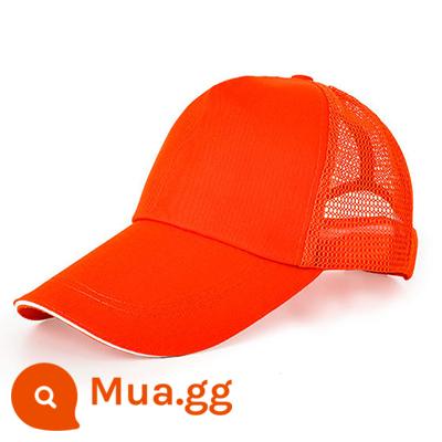 Nón tùy chỉnh in LOGO từ bản đồ tình nguyện đội tình nguyện quảng cáo nón trẻ em thêu nam nữ lưỡi vịt mũ bóng chày - Cam [có lưới]