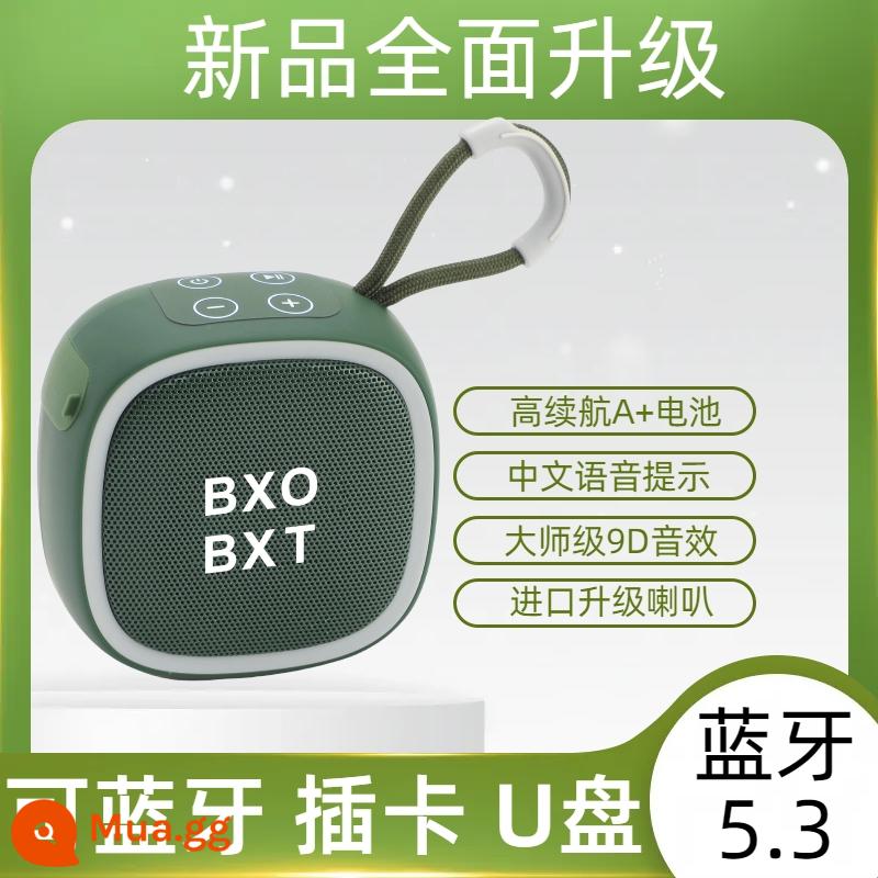 Loa Bluetooth không dây mini Thẻ di động ngoài trời Loa siêu trầm đĩa U Loa nhỏ gọn có thể sạc lại Type-C - Cỏ xanh (bản Trung Quốc nâng cấp + hiệu ứng âm thanh vòm 9D)