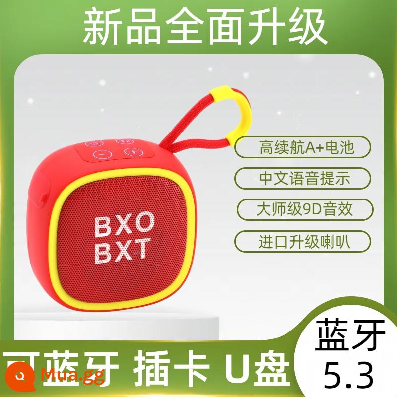 Loa Bluetooth không dây mini Thẻ di động ngoài trời Loa siêu trầm đĩa U Loa nhỏ gọn có thể sạc lại Type-C - Lễ hội Đỏ (phiên bản Trung Quốc nâng cấp + hiệu ứng âm thanh vòm 9D)