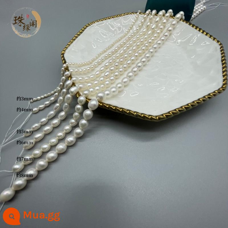 Chuỗi hạt giống cây kê collarwater nước ngọt tự nhiên Vòng cổ nhỏ Vòng cổ Pearl Semi được hoàn thành DIY Vật liệu thủ công DIY - Trắng