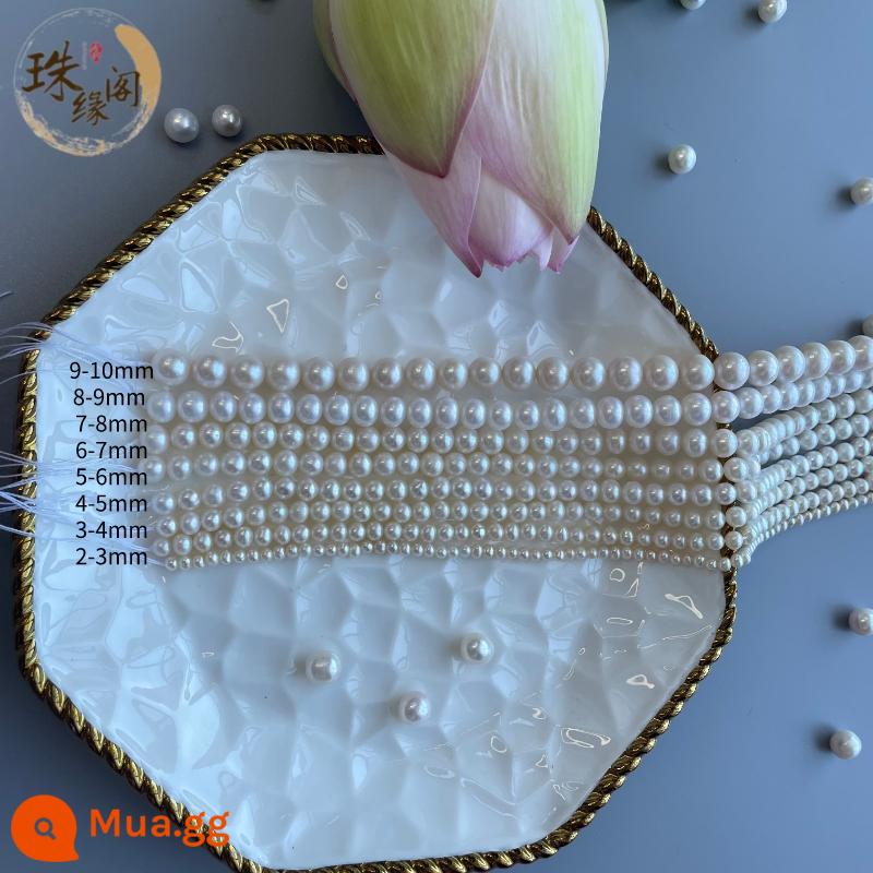 Chuỗi hạt giống cây kê collarwater nước ngọt tự nhiên Vòng cổ nhỏ Vòng cổ Pearl Semi được hoàn thành DIY Vật liệu thủ công DIY - Khoảng 3MM, gần tròn, trắng tự nhiên - dài bằng bàn tay