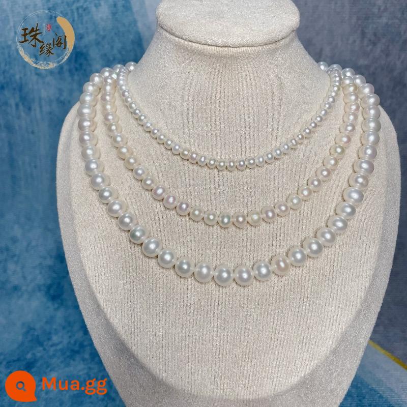 Chuỗi hạt giống cây kê collarwater nước ngọt tự nhiên Vòng cổ nhỏ Vòng cổ Pearl Semi được hoàn thành DIY Vật liệu thủ công DIY - Boss Selection 7-8mm Ngọc Trai Trắng Một Dây