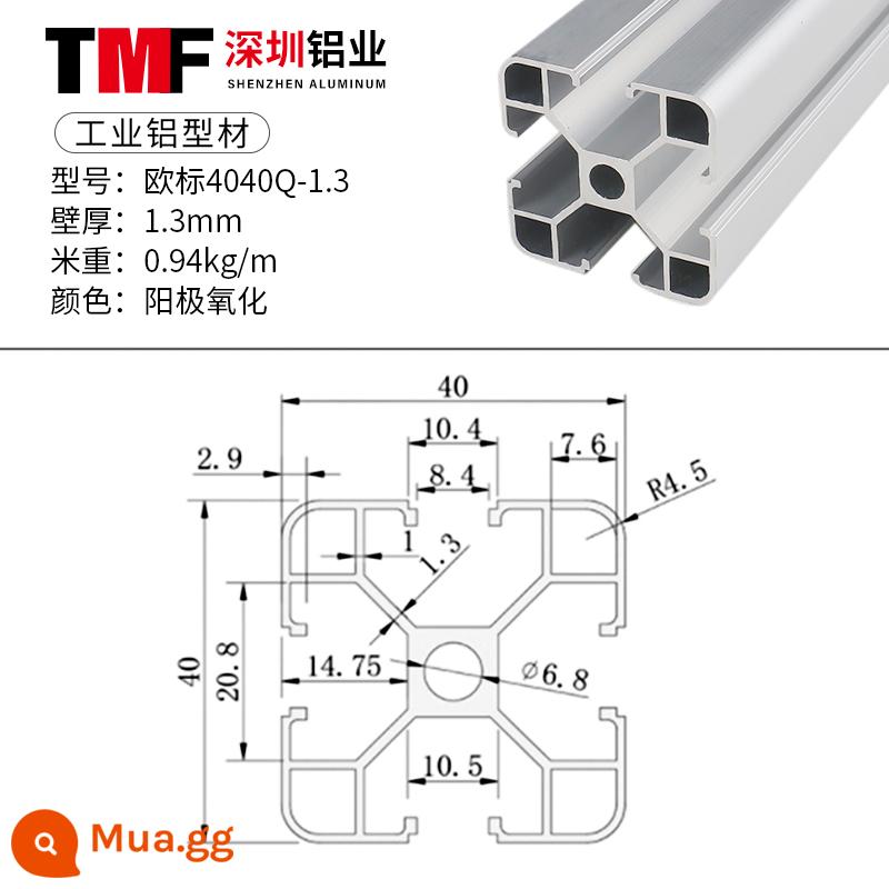 Nhôm định hình tiêu chuẩn Châu Âu Chất liệu nhôm 4040 dây chuyền 3030 khung công nghiệp phụ kiện bàn làm việc nhôm định hình hợp kim nhôm 2020 - Tiêu chuẩn Châu Âu 4040Q-1.3 [Đảm bảo khuyến mãi]