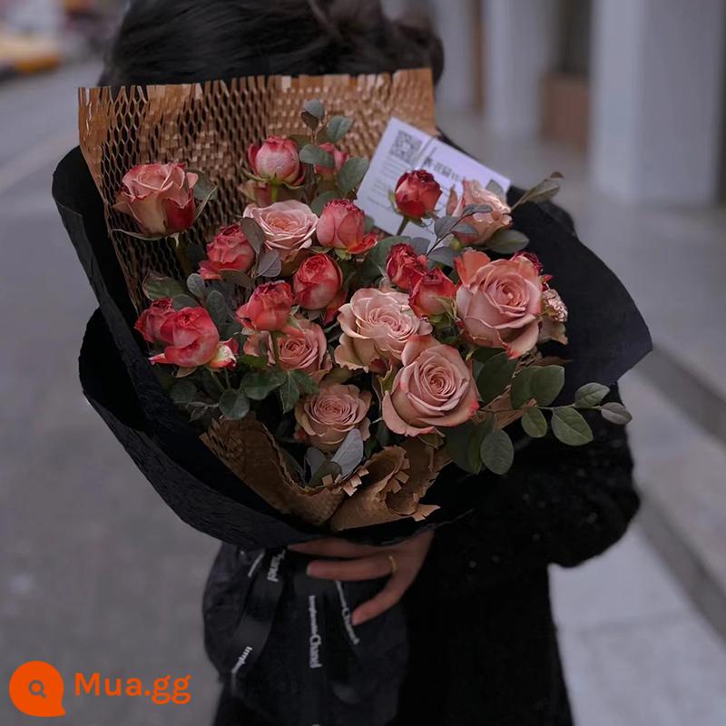 Retro Cappuccino Rose Bouquet Flower Express Hàng Châu Quảng Châu Thâm Quyến Thành phố Thượng Hải Giao hàng sinh nhật cho bạn gái - [Năm nào cũng đáng] 9 cốc cappuccino + bong bóng