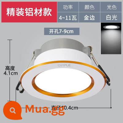 Oupu Đèn LED Âm Trần Treo Trần Nhúng Lỗ Đèn Phòng Khách Hộ Gia Đình Đèn Đồng Phòng Ngủ Lối Đi Siêu Mỏng Đèn Trợ Sáng - Phnom Penh Style [Ánh sáng trắng] Lỗ khoan 7-9cm, đường kính bề mặt đèn 10,4cm