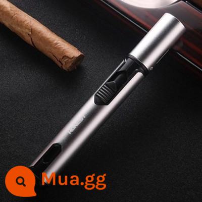 Bách Thành Chống Gió Bơm Hơi Bật Lửa Thẳng Xịt Xì Gà Moxibustion Ngoài Trời Đánh Lửa Hàn Bền Xịt - Kiếm dài-Bạc [Người chơi đơn]