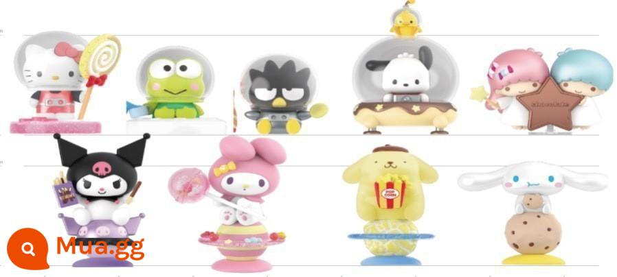 Quà tặng sinh nhật Sanrio Kuromi cho bé gái dịp Giáng sinh, hộp mù quà tặng hợp thời trang cho bạn thân, hộp quà mẫu cho bạn gái - Hộp mù hành tinh ăn nhẹ Sanrio (cả hộp 8 miếng)