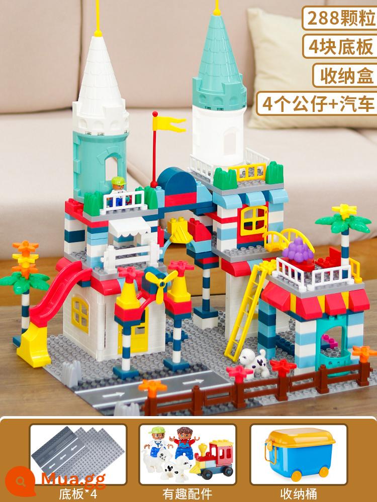 Trẻ Em Lego Khối Xây Bàn Lớn Hạt Trượt Xếp Hình Cho Bé Trai Và Bé Gái Đồ Chơi Số Lượng Lớn Trọng Lượng - Màu trắng sữa [thùng] 288 hạt lớn