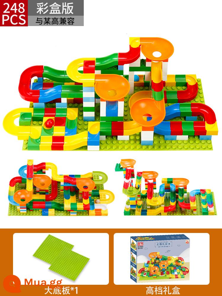 Trẻ Em Lego Khối Xây Bàn Lớn Hạt Trượt Xếp Hình Cho Bé Trai Và Bé Gái Đồ Chơi Số Lượng Lớn Trọng Lượng - Cầu trượt hạt lớn 248 kèm 2 tấm đáy [hộp quà]