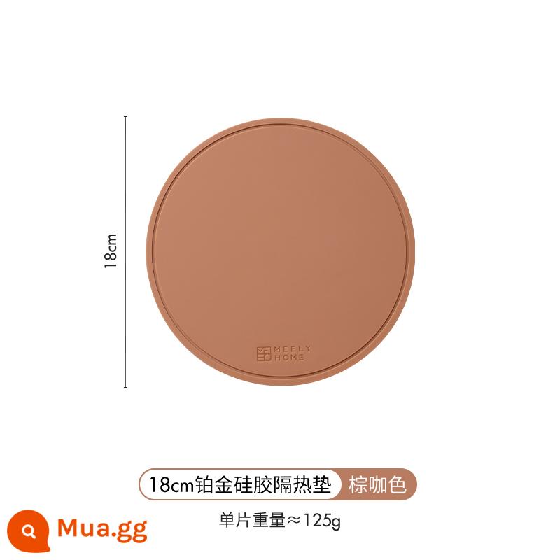 Thảm cách nhiệt bằng silicone meelyhome Thảm lót bàn ăn chống bỏng Thảm lót bát đĩa Thảm lót bát đĩa Thảm lót bàn ăn chịu nhiệt độ cao - Tấm lót đĩa cách nhiệt bằng silicon bạch kim 18cm [Nâu nâu]