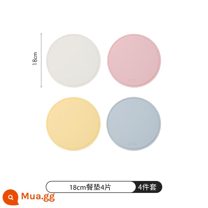 Thảm cách nhiệt bằng silicone meelyhome Thảm lót bàn ăn chống bỏng Thảm lót bát đĩa Thảm lót bát đĩa Thảm lót bàn ăn chịu nhiệt độ cao - 18cm Màu hỗn hợp 4 miếng [Bạch kim Silicone] Loại B