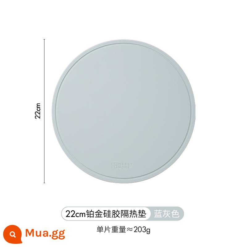 Thảm cách nhiệt bằng silicone meelyhome Thảm lót bàn ăn chống bỏng Thảm lót bát đĩa Thảm lót bát đĩa Thảm lót bàn ăn chịu nhiệt độ cao - Giá đỡ nồi cách nhiệt bằng silicon bạch kim 22cm [Xanh xám]