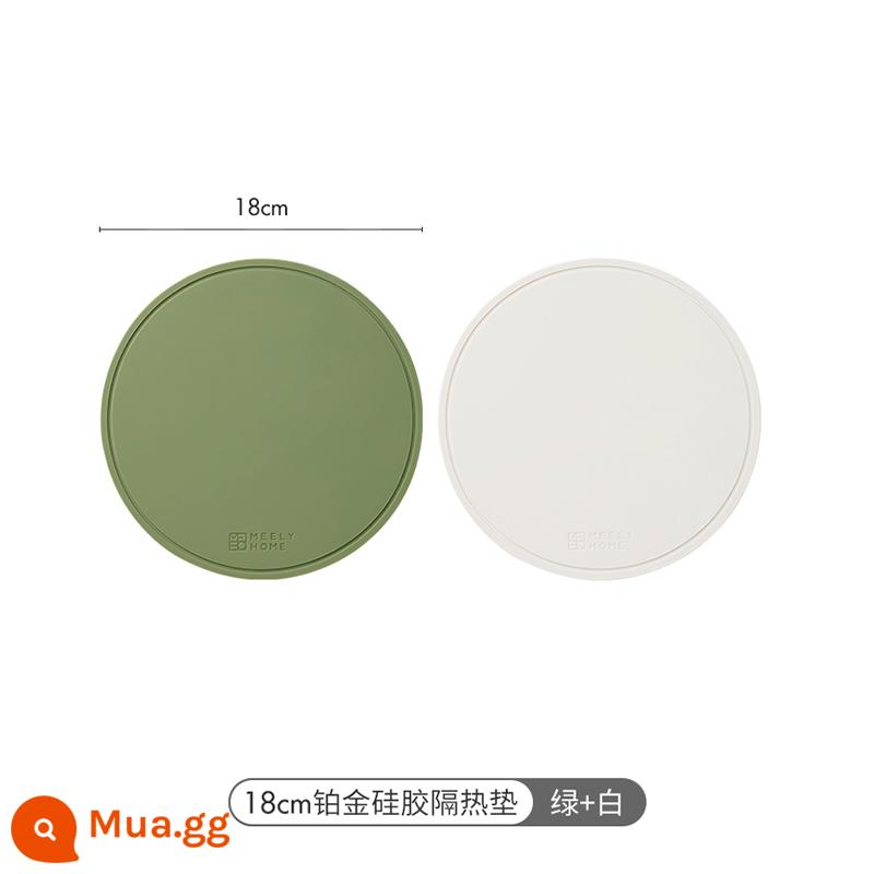 Thảm cách nhiệt bằng silicone meelyhome Thảm lót bàn ăn chống bỏng Thảm lót bát đĩa Thảm lót bát đĩa Thảm lót bàn ăn chịu nhiệt độ cao - 18cm [Gói 2 màu xanh + trắng] Tấm lót đĩa cách nhiệt bằng silicon bạch kim