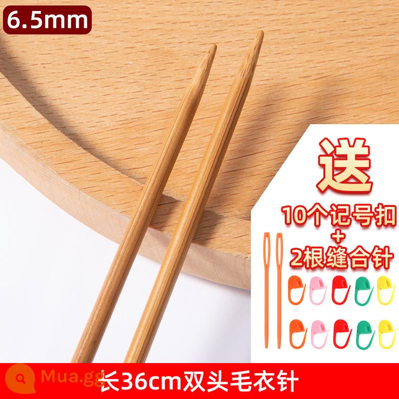 Len Kim Than Tre Kim Len Đan Dính Đan Áo Len Kim Móc Dụng Cụ Dính Đan Áo Len Khăn Bộ - Một cặp kim dài 36cm 6,5mm [tặng 1 đôi nếu mua 2 đôi] (túi quà đan miễn phí)