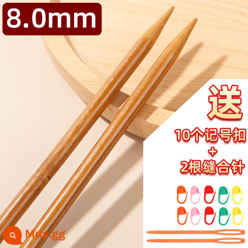 Len Kim Than Tre Kim Len Đan Dính Đan Áo Len Kim Móc Dụng Cụ Dính Đan Áo Len Khăn Bộ - 2 miếng kim dài 36cm 8mm [mua 2 đôi được tặng 1 đôi] (Tặng túi đan quà tặng)