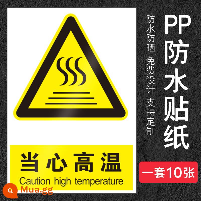 Nhãn dán cảnh báo nguy hiểm về điện, cẩn thận điện giật, cẩn thận với các dấu hiệu chấn thương cơ học, chú ý đến an toàn, biển báo thiết bị nhiệt độ cao, biển báo nhắc nhở, nhãn dán, hộp phân phối, cảnh báo an toàn điện, biển báo tự dính - Cẩn thận với nhiệt độ cao [gói 10 miếng dán]