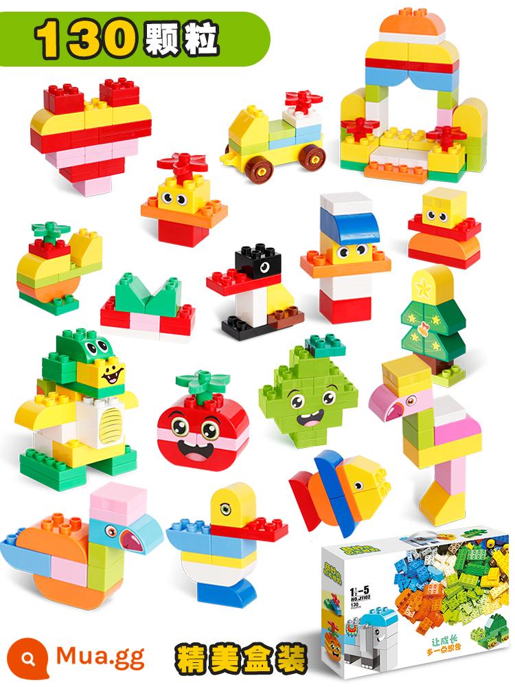 Trẻ Em Lego Khối Xây Bàn Lớn Hạt Trượt Xếp Hình Cho Bé Trai Và Bé Gái Đồ Chơi Số Lượng Lớn Trọng Lượng - Cam 130 viên lớn Động vật DIY