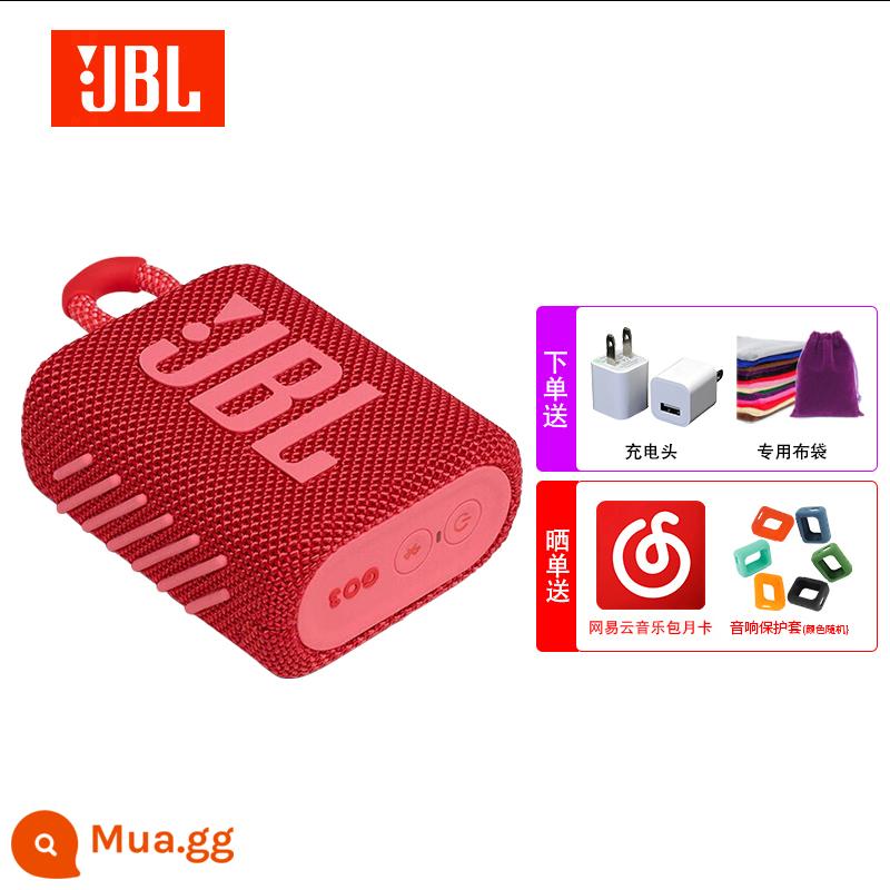 JBL GO3 BRICS Three -Generation Audio Audio Small Loa loa không thấm nước ngoài trời nặng Bass Chất lượng cao chính hãng Chất lượng cao - màu đỏ