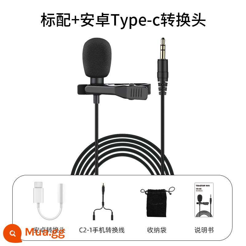 Desheng TCM-400 điện thoại di động máy tính lavalier microphone microphone lớp học trực tuyến trò chuyện ghi âm trực tiếp chú ong nhỏ - TCM400 đạt tiêu chuẩn với bộ chuyển đổi Android Type-c sang 3.5 tiêu chuẩn