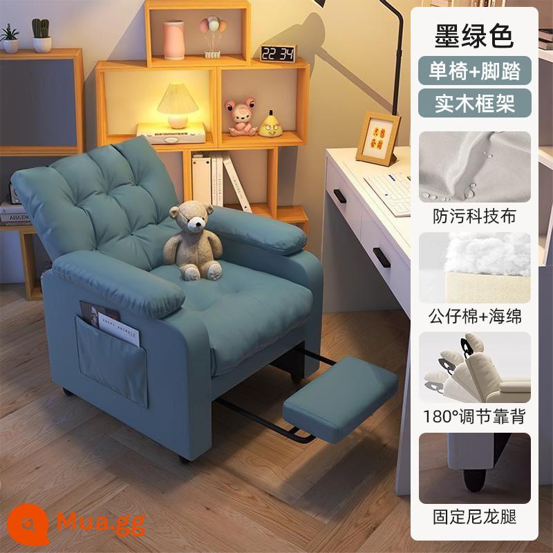 Ghế Máy Tính Lười Ở Nhà Thoải Mái Ít Vận Động Máy Tính Ghế Sofa Ghế Văn Phòng Phòng Ngủ Quán Cà Phê Internet Trò Chơi Ghế Thể Thao Điện Tử - Màu xanh đậm + chỗ để chân [túi mềm thoải mái] tựa lưng có thể điều chỉnh + phiên bản cố định