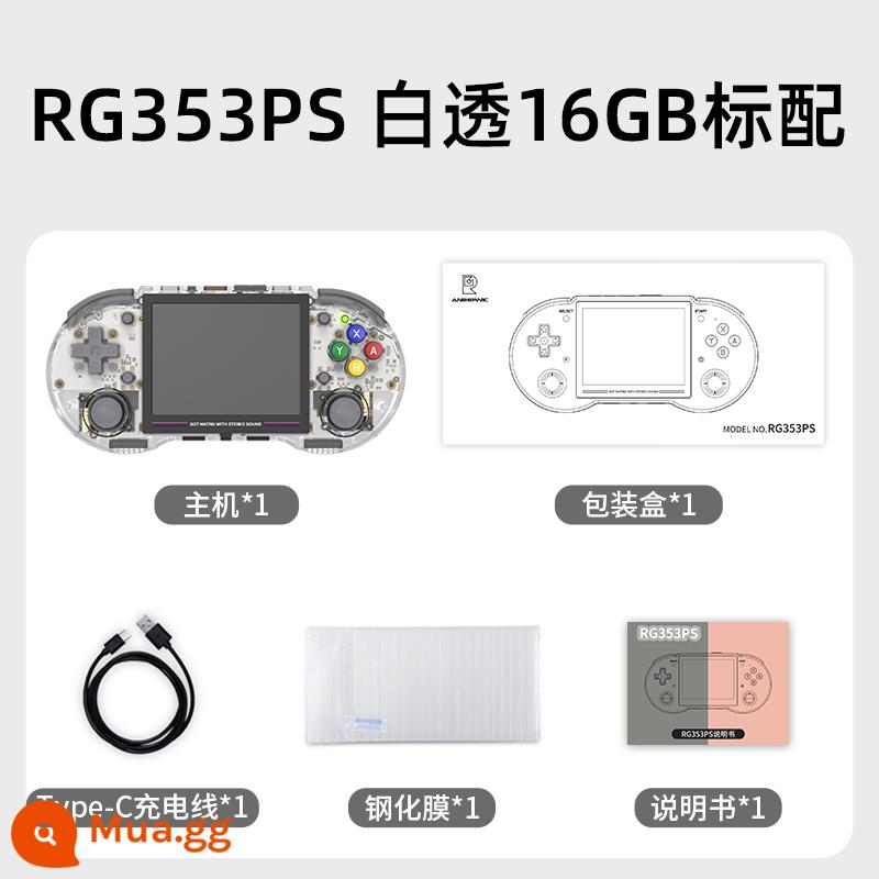 ANBERNIC RG353PS Phiên bản di động ngang Mã nguồn mở Máy chơi game cầm tay Arcade phong cách hoài cổ cổ điển có TV 2023 Quà tặng ngày lễ tình nhân mới của Trung Quốc cho bạn trai - RG353PS màu trắng trong suốt tiêu chuẩn 16G