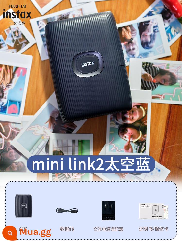 Fuji instax Polaroid mini xách tay Link2 điện thoại di động ảnh máy in ảnh đánh lừa phim rộng - link2 space đăng ảnh màu xanh và nhận túi đựng Fuji