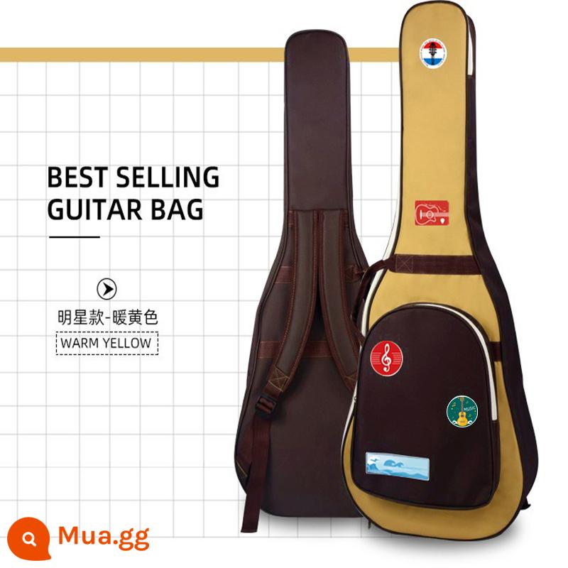 Dân gian đàn guitar túi 41 inch dày cao cấp 38 inch 39 inch 40 inch đàn guitar acoustic ba lô chống nước buổi biểu diễn túi thích hợp - Mẫu phổ thông 40 inch 41 inch màu vàng ấm