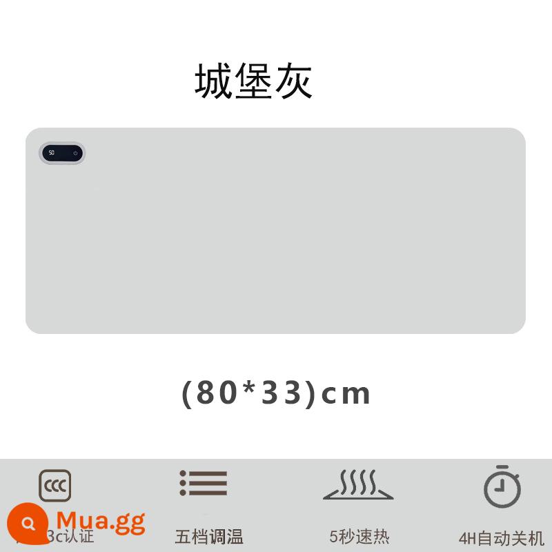 Làm nóng miếng lót chuột sưởi ấm máy tính văn phòng sinh viên máy tính để bàn tay ấm hơn bàn lớn ấm hơn thích hợp cho Xiaomi 1623 - Flagship Gray [80*33cm] [Màn hình kỹ thuật số thông minh + điều chỉnh nhiệt độ 5 cấp + hẹn giờ 4 giờ + nhắc nhở ít vận động]