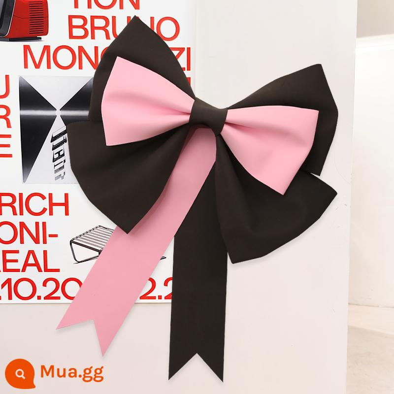 Ins Net Red Super Big Bow Wedding Phòng cưới Trang trí đám cưới Đám cưới Cuốn sách nhỏ Red Book Eva Túi vật liệu - [Phối màu đen và hồng] -Nhỏ 30cm