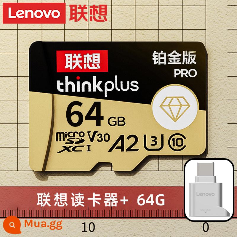 Lenovo Thẻ TF 64G Lái Xe Đầu Ghi 128G Thẻ Nhớ 32G Tốc Độ Cao Giám Sát Công Tắc Chuyên Dụng 2535 - 64G[Phiên bản bạch kim]+Đầu đọc thẻ [Giao diện Type-C]