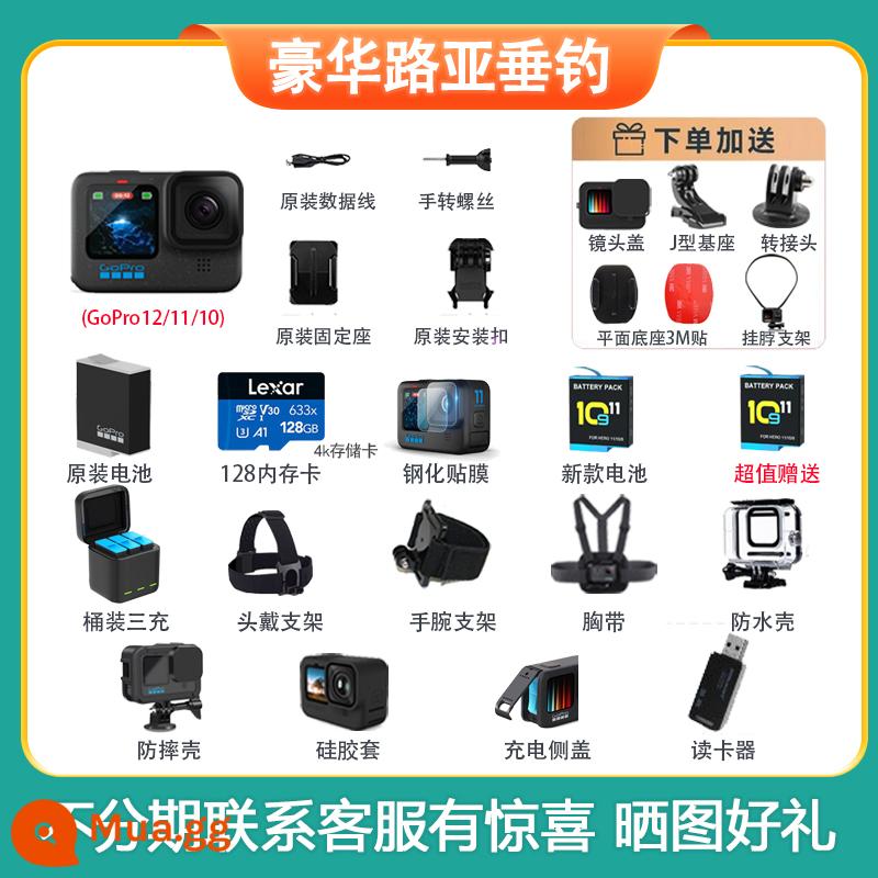 Máy ảnh thể thao chống rung GoPro HERO12 Black mới chống thấm nước Máy ảnh chống rung ngoài trời 5,3k đi xe - Giảm giá tư vấn gói câu cá thu hút GoPro 12 Deluxe