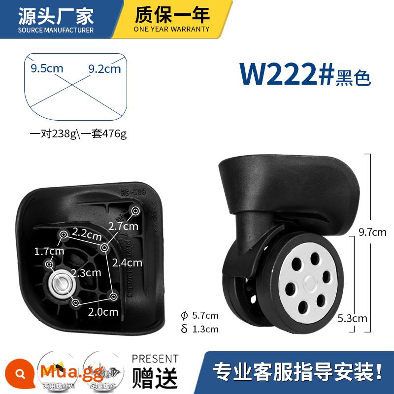 Xe đẩy vali bánh xe đa năng phụ kiện bánh xe mật khẩu vali da du lịch ròng rọc con lăn bánh xe thay thế phổ quát - Cặp W222# màu đen (thương hiệu dày)